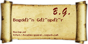 Bogdán Gáspár névjegykártya